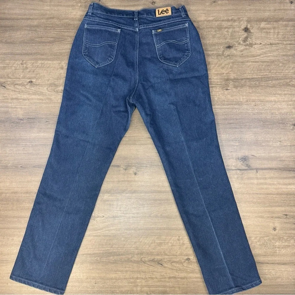 Vintage 1980s Lee Riders jeans railroad striped denim women's 18 high waisted - Picture 3 of 10